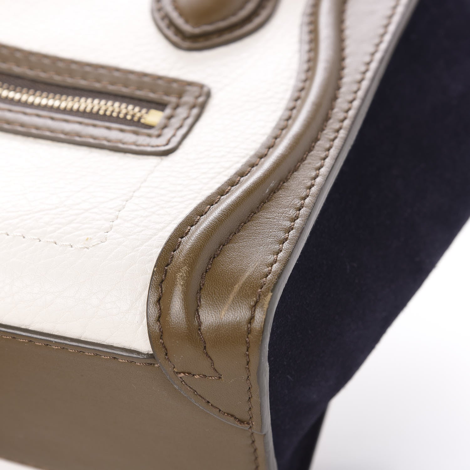 Celine Calfskin Suede Nano Tri-Color Luggage Cream 12 of 12