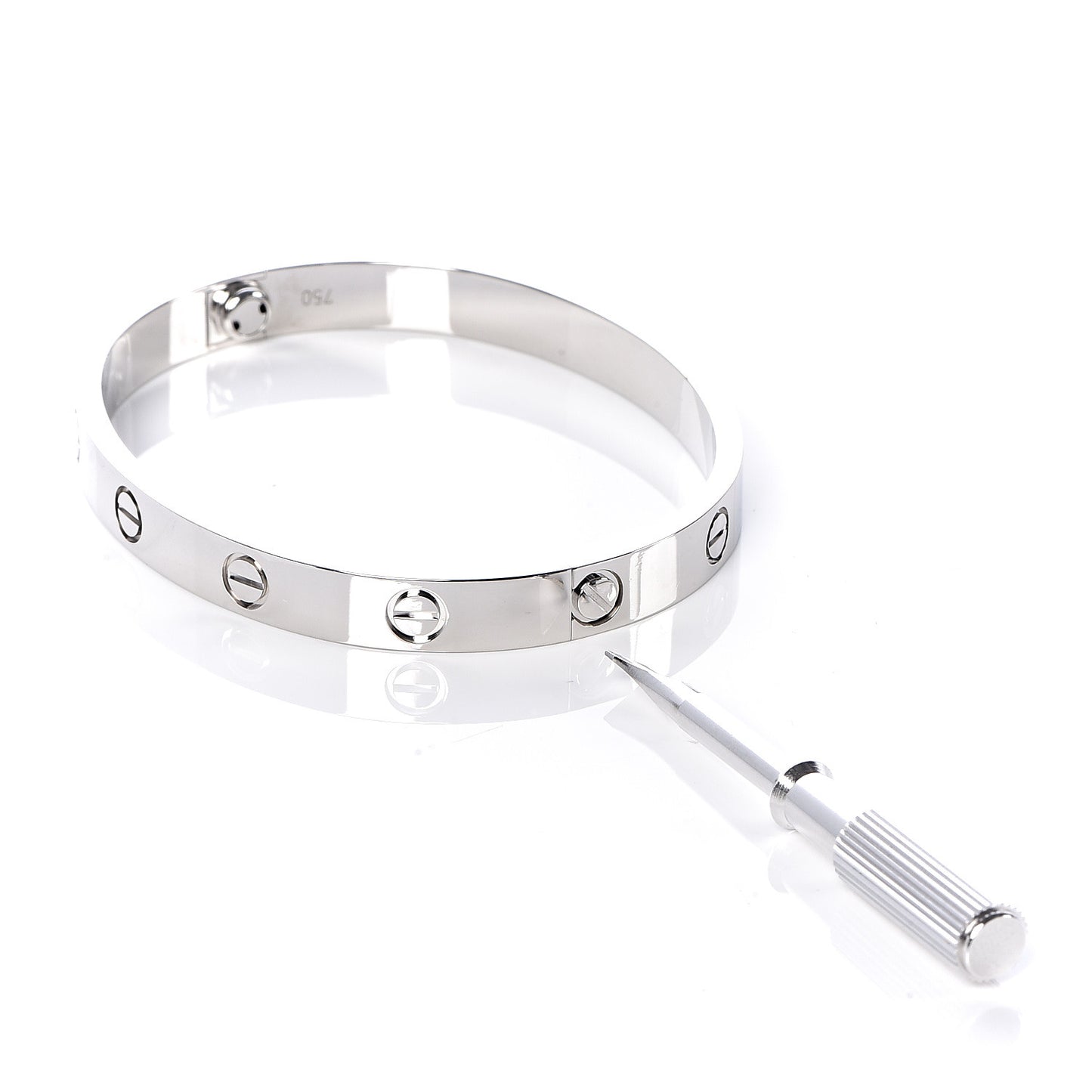 18K White Gold LOVE Bracelet 16