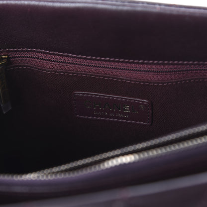 Chanel Shiny Sheepskin Quilted Large Trapezio Flap Dark Burgundy 8 of 11