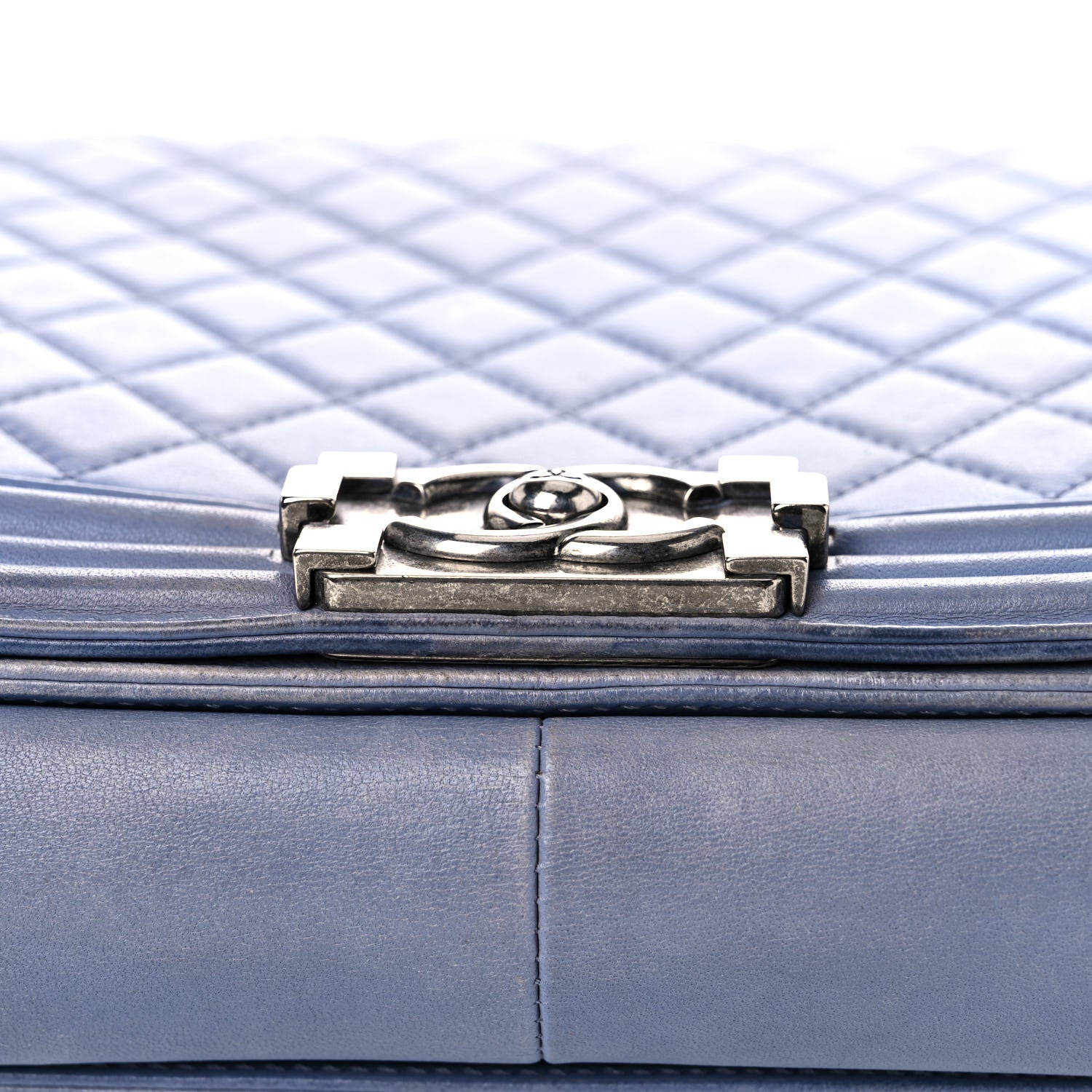 Chanel Lambskin Quilted Large Boy Flap Light Blue 18 of 29