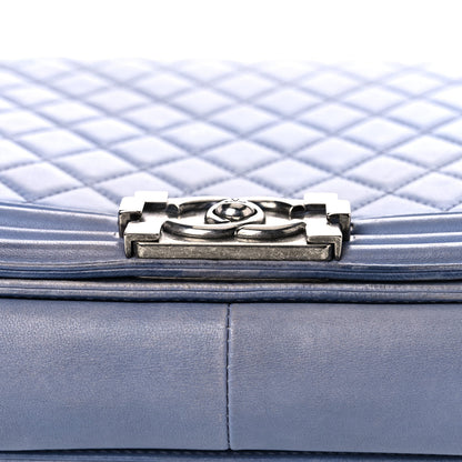 Chanel Lambskin Quilted Large Boy Flap Light Blue 18 of 29