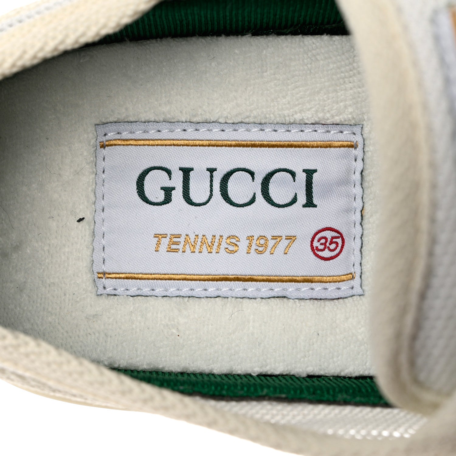 Gucci Mesh Web Womens 1977 Tennis Sneakers 35 Great White Mystic White 6 of 8
