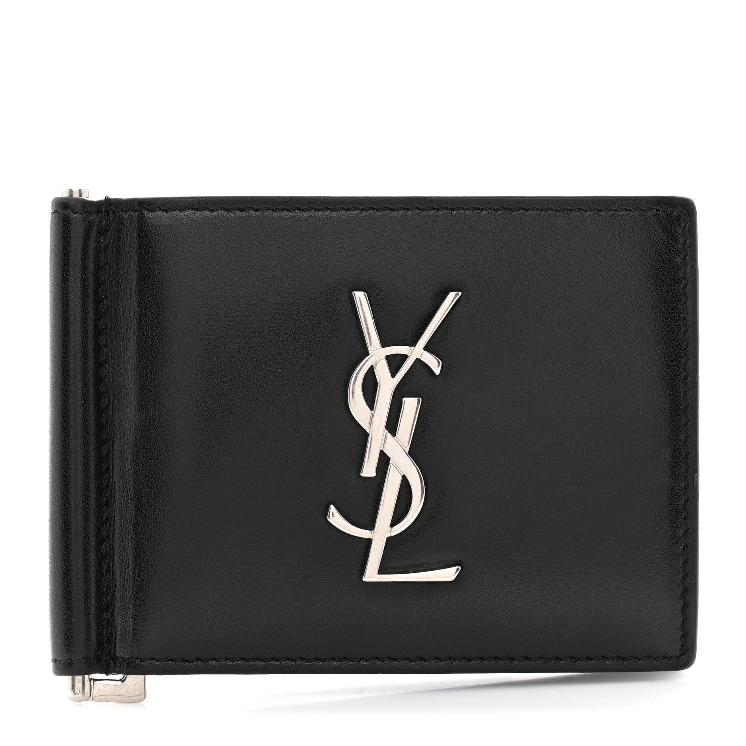 Saint Laurent Calfskin Bill Clip Card Case Black 1 of 8