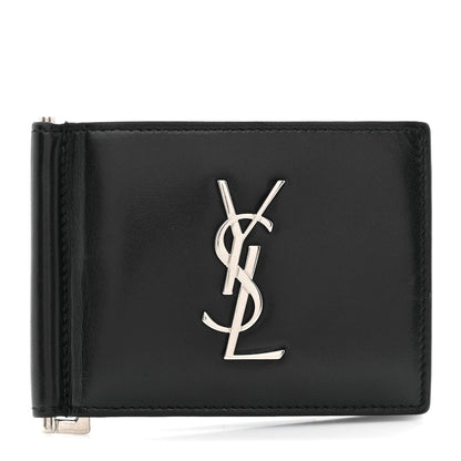 Saint Laurent Calfskin Bill Clip Card Case Black 1 of 8