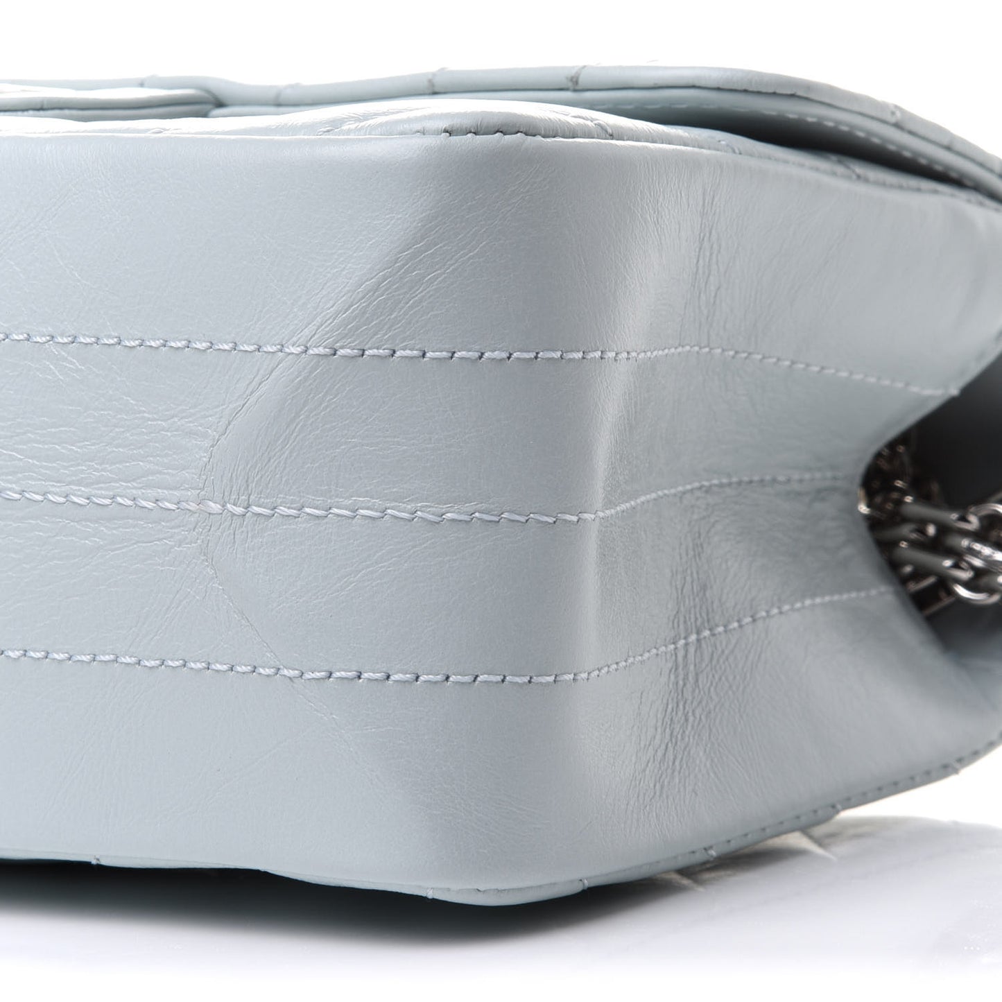 Aged Calfskin Chevron Quilted 2.55 Reissue Mini Flap Light Blue
