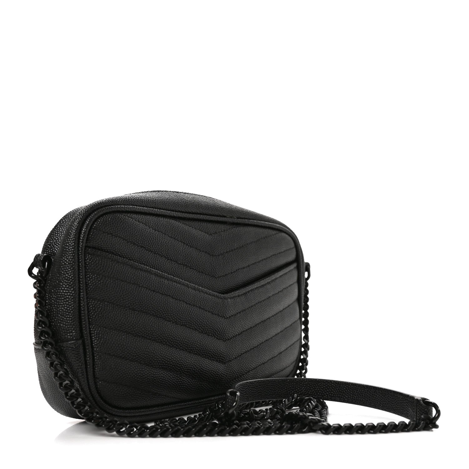 Saint Laurent Grain De Poudre Matelasse Monochrome Monogram Mini Lou Camera Bag Black 3 of 10
