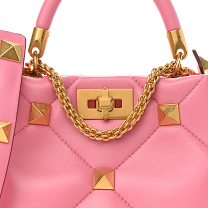 Valentino Garavani Nappa Small Roman Stud The Handle Bag Flamingo Pink 7 of 10