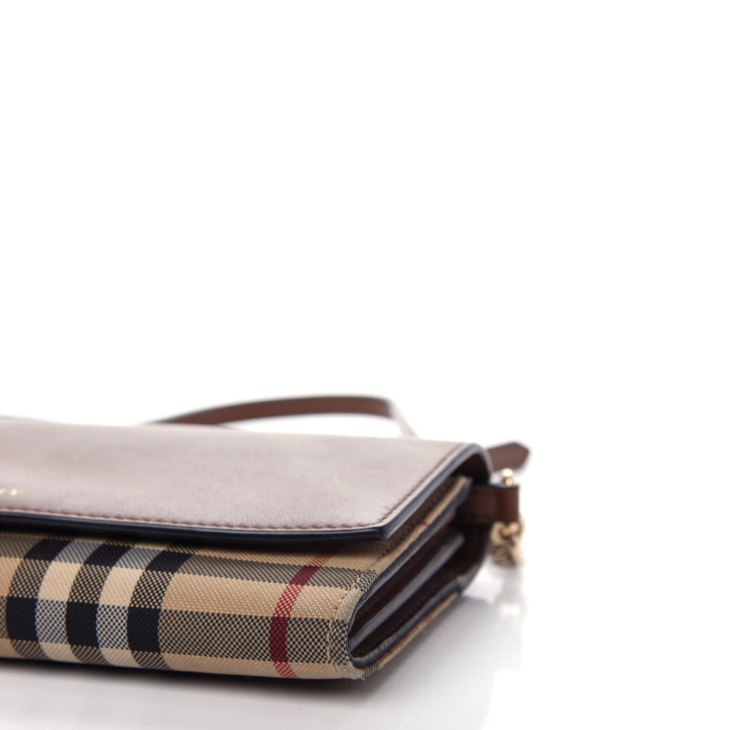 Derby Calfskin House Check Henley Wallet On Chain Tan