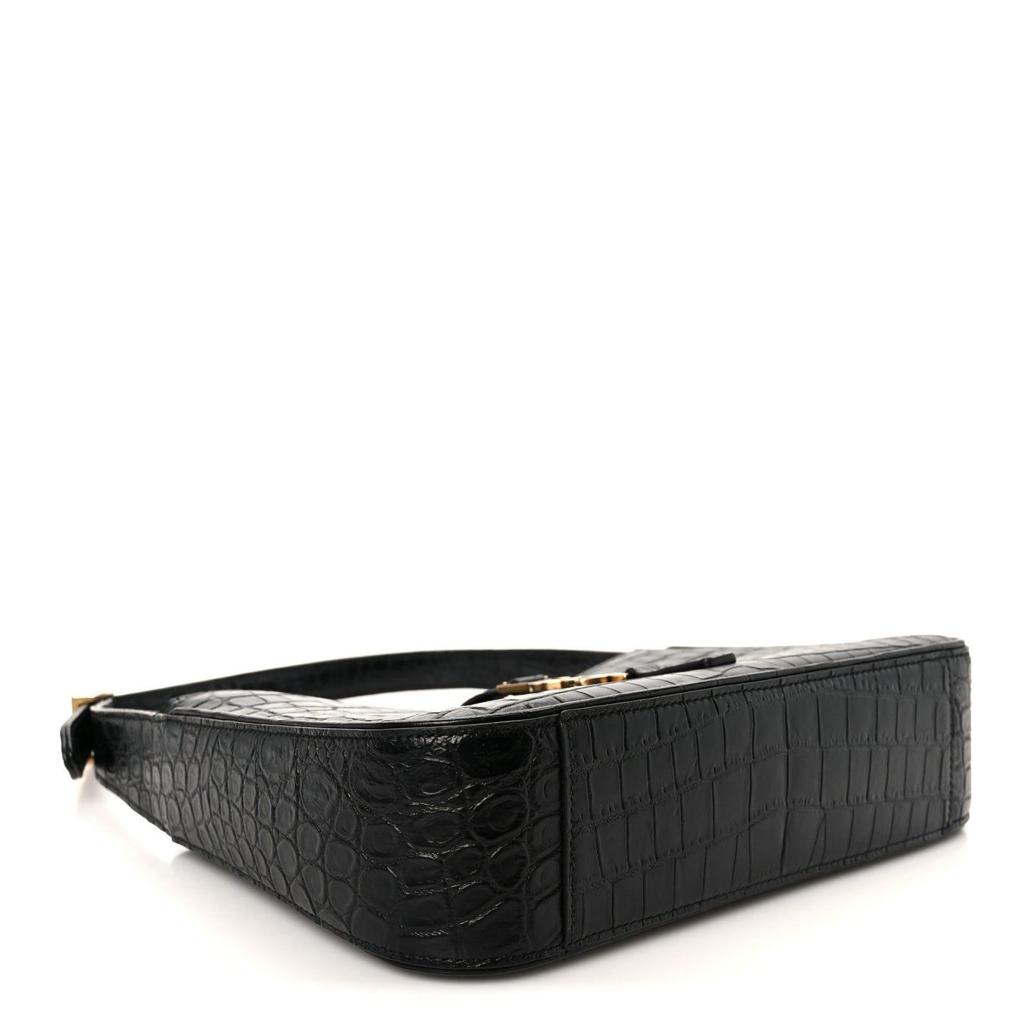 Calfskin Crocodile Embossed Le 5 A 7 Hobo Black