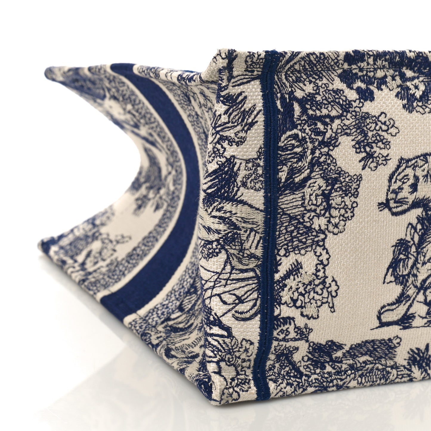 Canvas Embroidered Medium Dioriviera Toile De Jouy Book Tote Blue