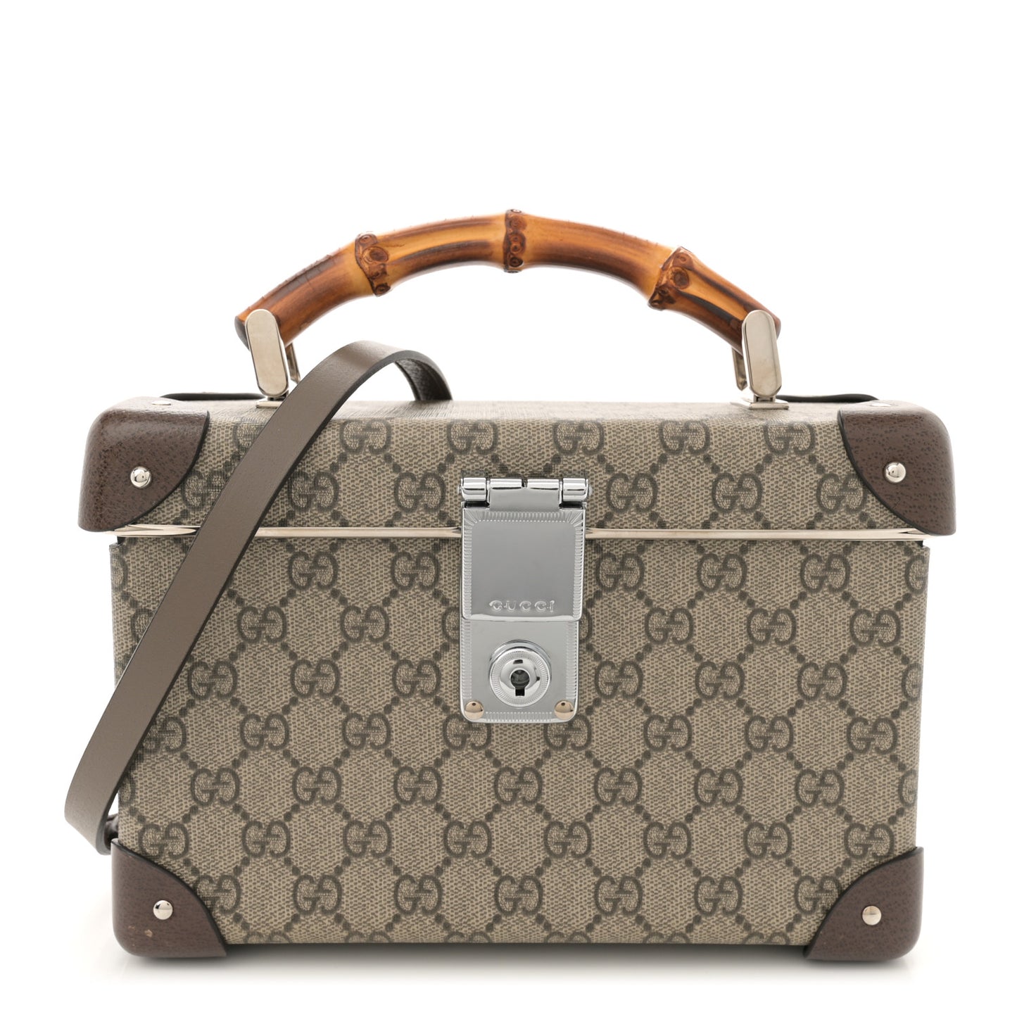 GG Supreme Monogram Globe-Trotter Beauty Case Brown