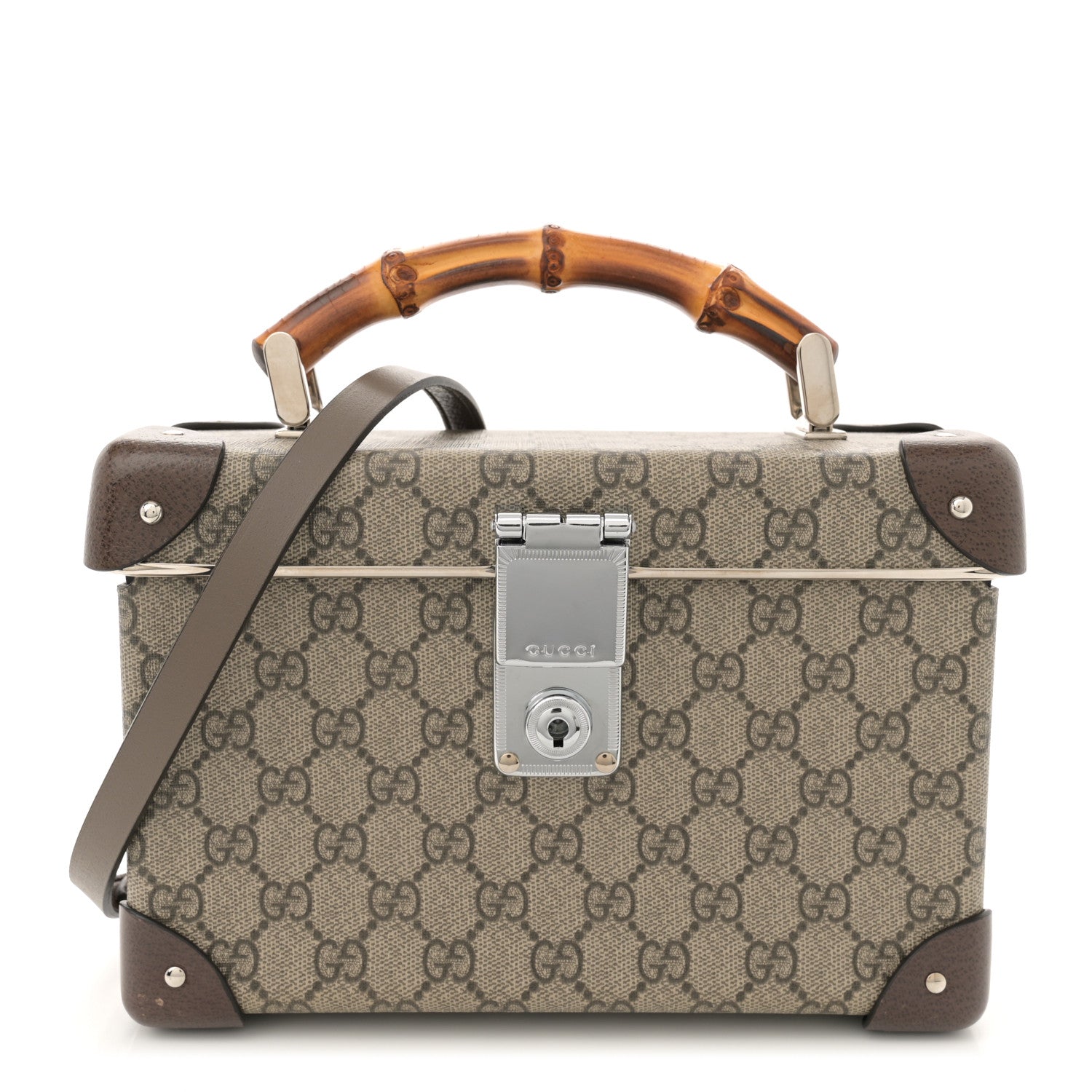 Gucci GG Supreme Monogram Globe-Trotter Beauty Case Brown 1 of 10