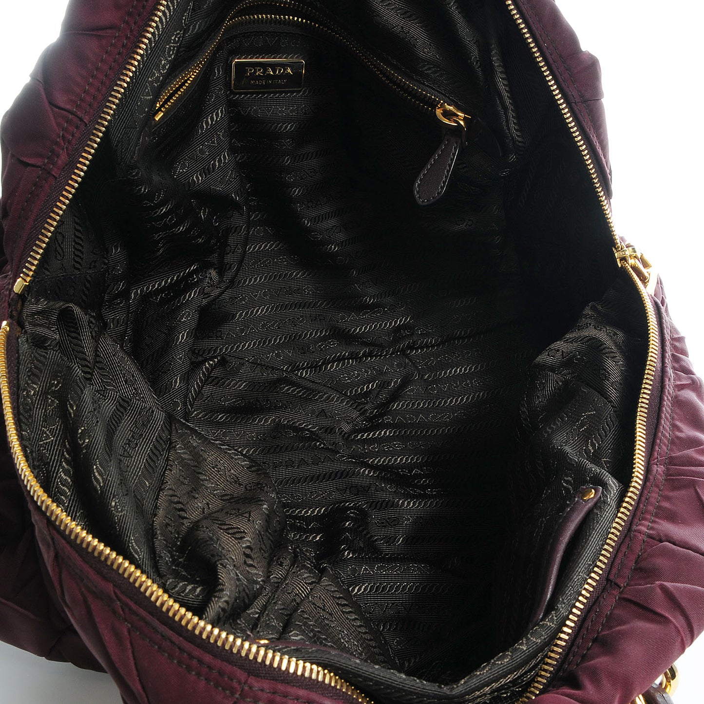 Tessuto Nylon Chevron Catena Bag Prugna