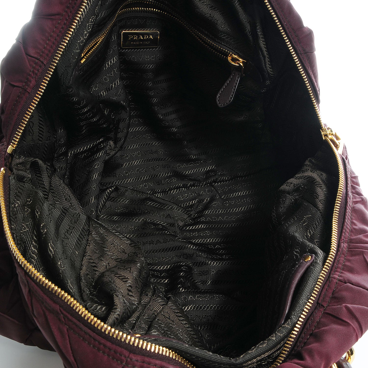 Prada Tessuto Nylon Chevron Catena Bag Prugna 7 of 9