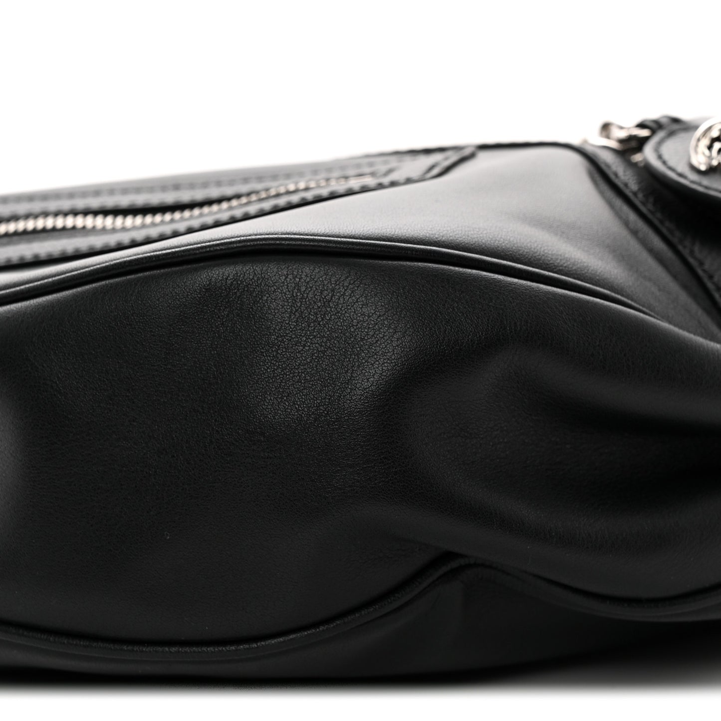 Calfskin Small Repeat Zip Hobo Black