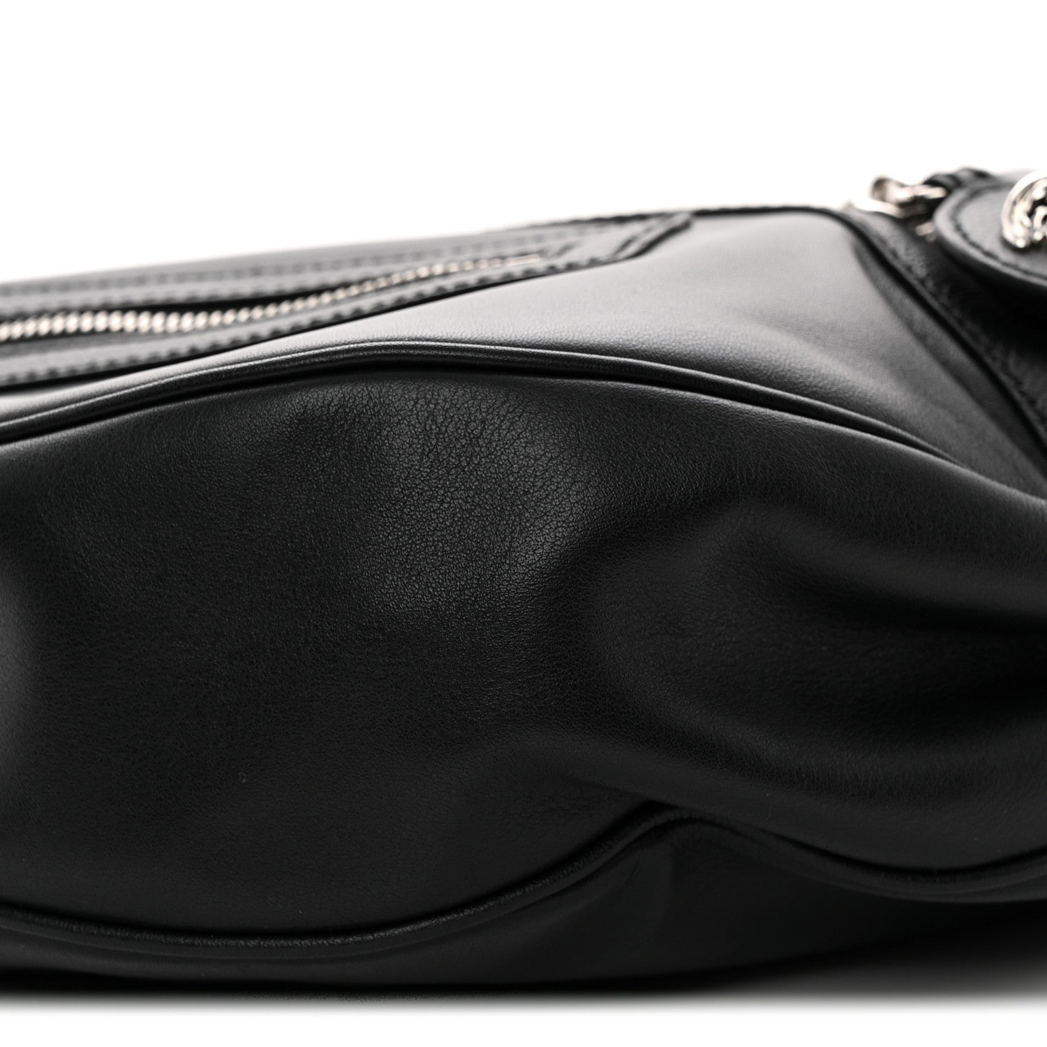 Versace Calfskin Small Repeat Zip Hobo Black 7 of 10