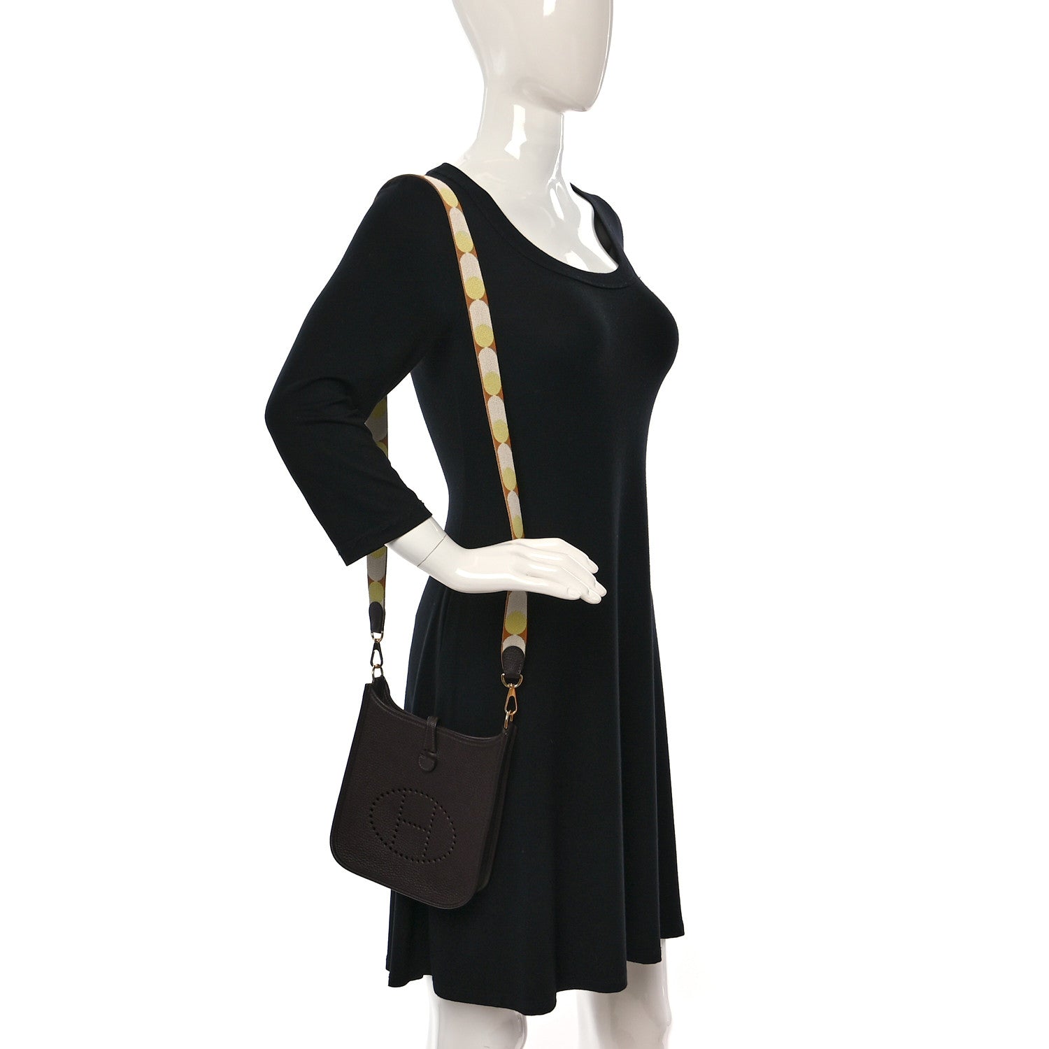 Hermes Taurillon Clemence Flipperball Sangle Evelyne TPM Rouge Sellier Caramel Nata Gold 2 of 10