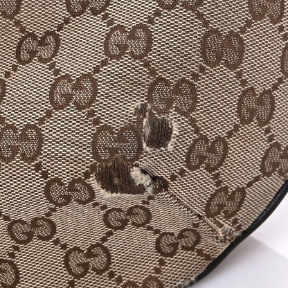 Gucci Monogram Web Medium Half Moon Hobo Dark Brown 12 of 14