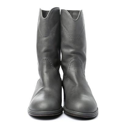 Chanel Calfskin Ascot CC Boots 37.5 Gray 2 of 8