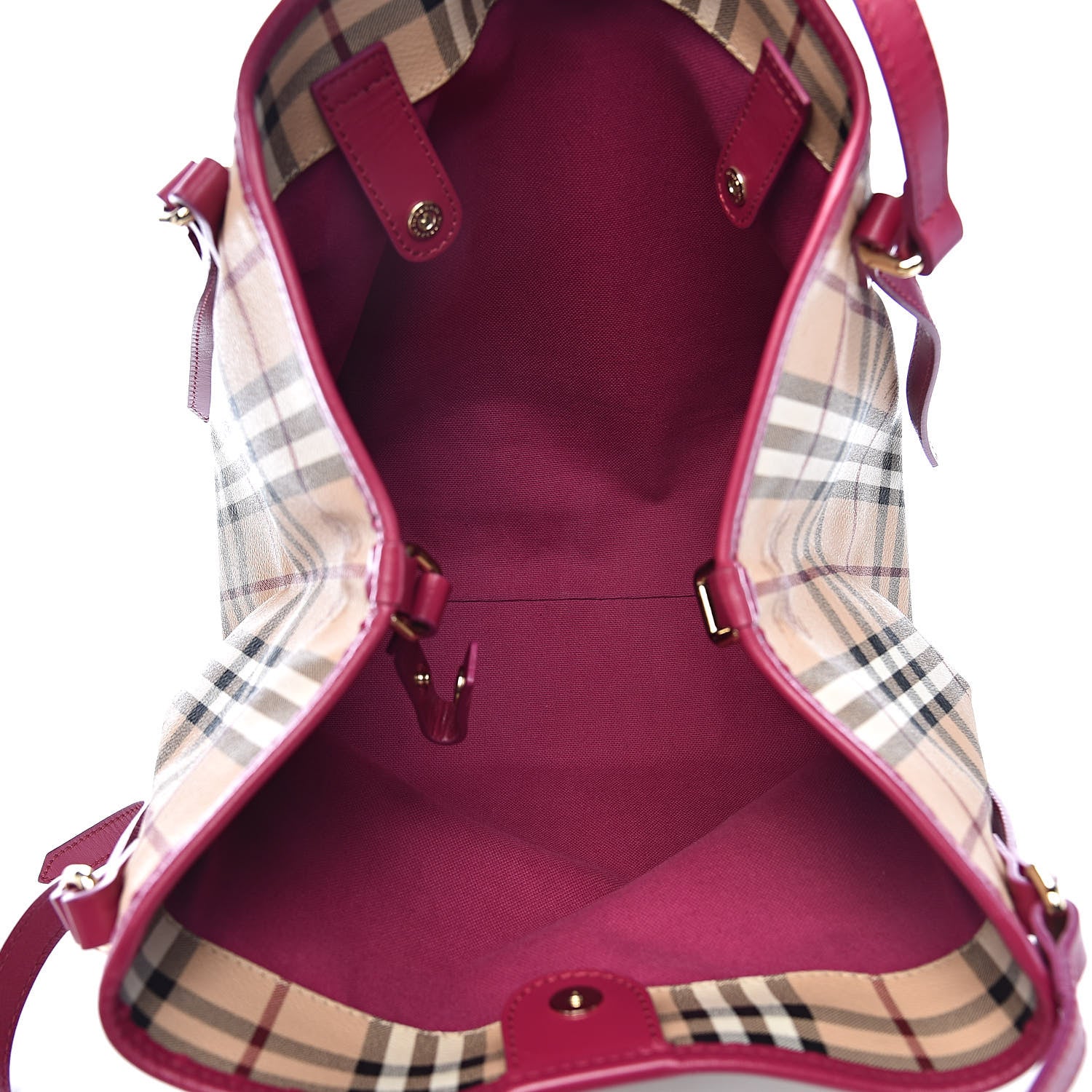 Burberry Haymarket Check Small Canterbury Tote Bright Rhubarb Pink 5 of 10