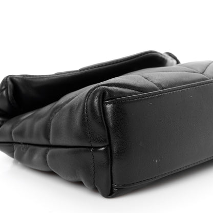 Saint Laurent Lambskin Quilted Toy Loulou Puffer Monogram Monochrome Chain Satchel Black 10 of 12