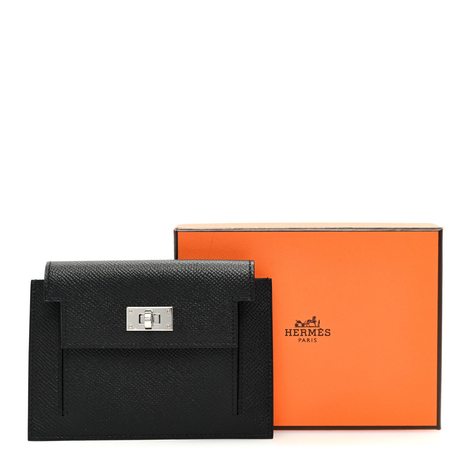 Hermes Epsom Kelly Pocket Compact Wallet Black 8 of 8