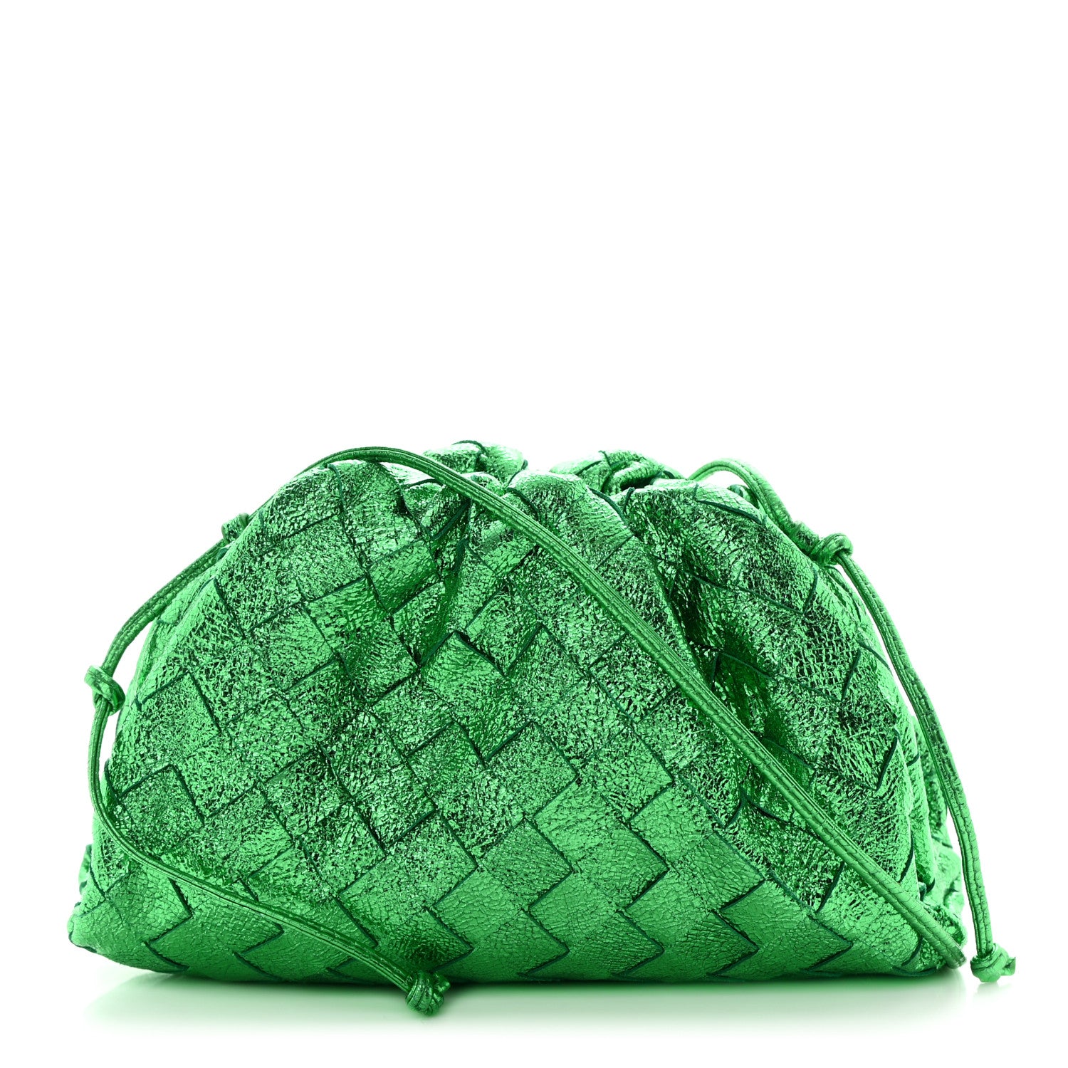 Bottega Veneta Metallic Nappa Intrecciato The Mini Pouch Parakeet 1 of 10