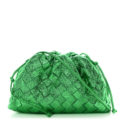 Bottega Veneta Metallic Nappa Intrecciato The Mini Pouch Parakeet 1 of 10