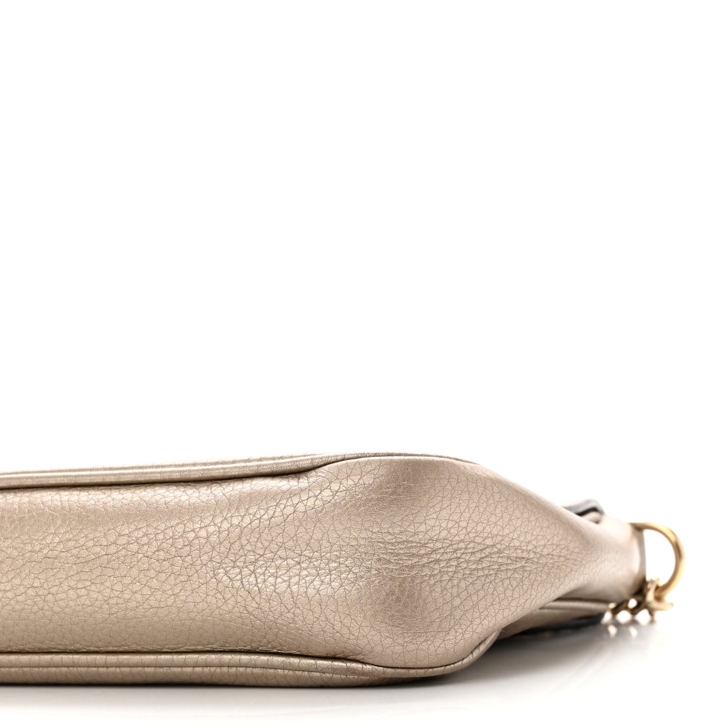 Metallic Cellarius Calfskin Medium Soho Flap Crossbody New Golden Beige