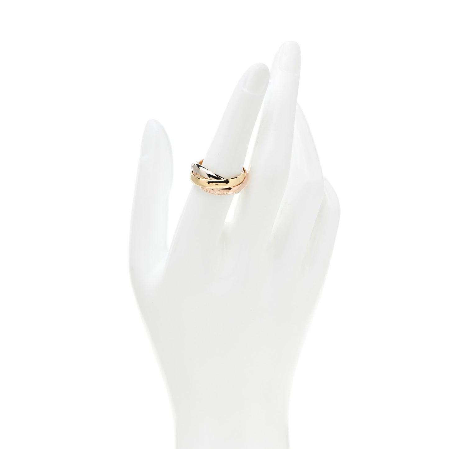 18K Pink Yellow White Gold Classic Les Must De Cartier Trinity Ring 55 7.25