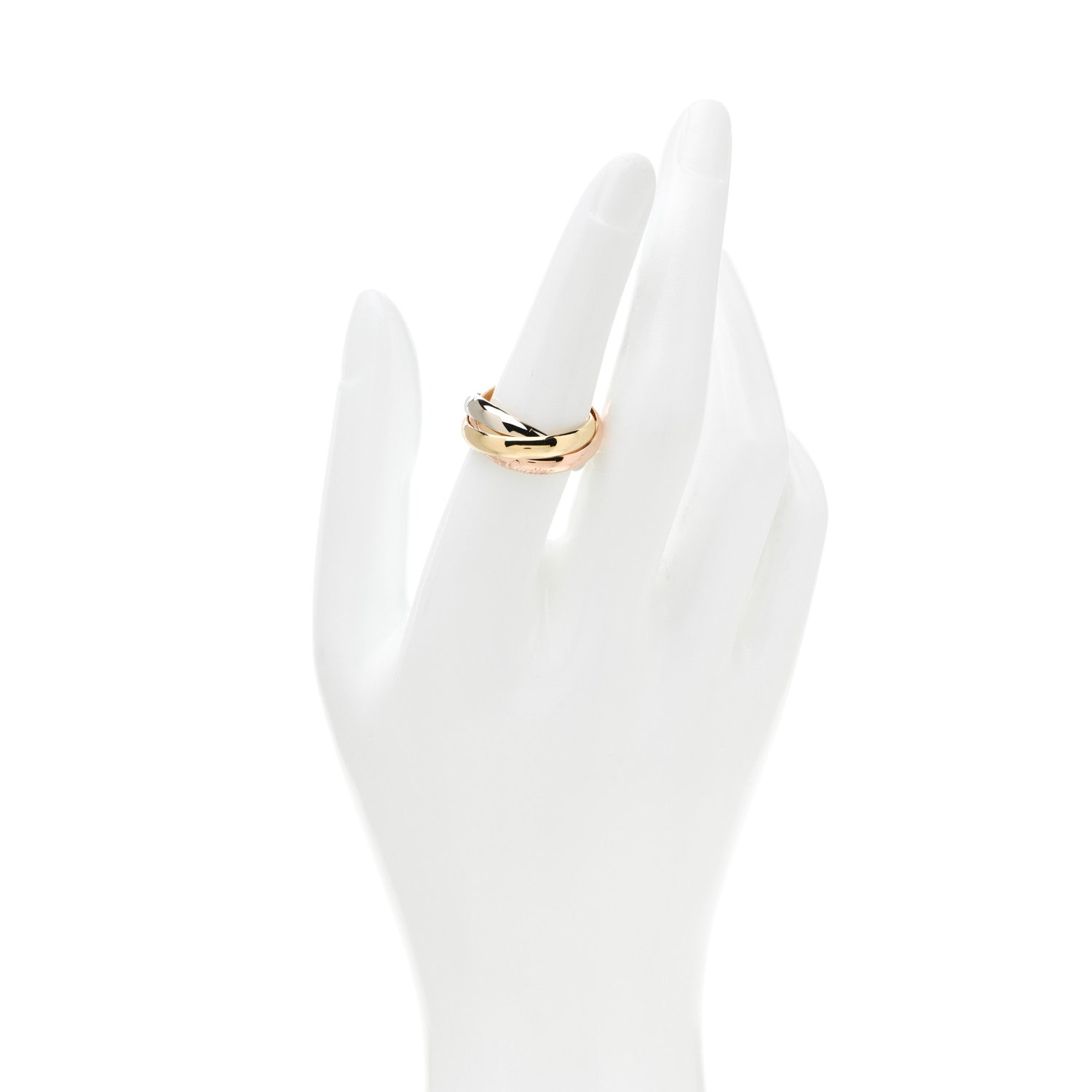 Cartier 18K Pink Yellow White Gold Classic Les Must De Cartier Trinity Ring 55 7.25 2 of 6