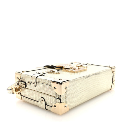 Louis Vuitton Metallic Lizard Petite Malle Silver 4 of 9