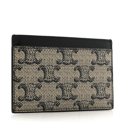 Celine Triomphe Canvas Card Holder Beige Black 3 of 9