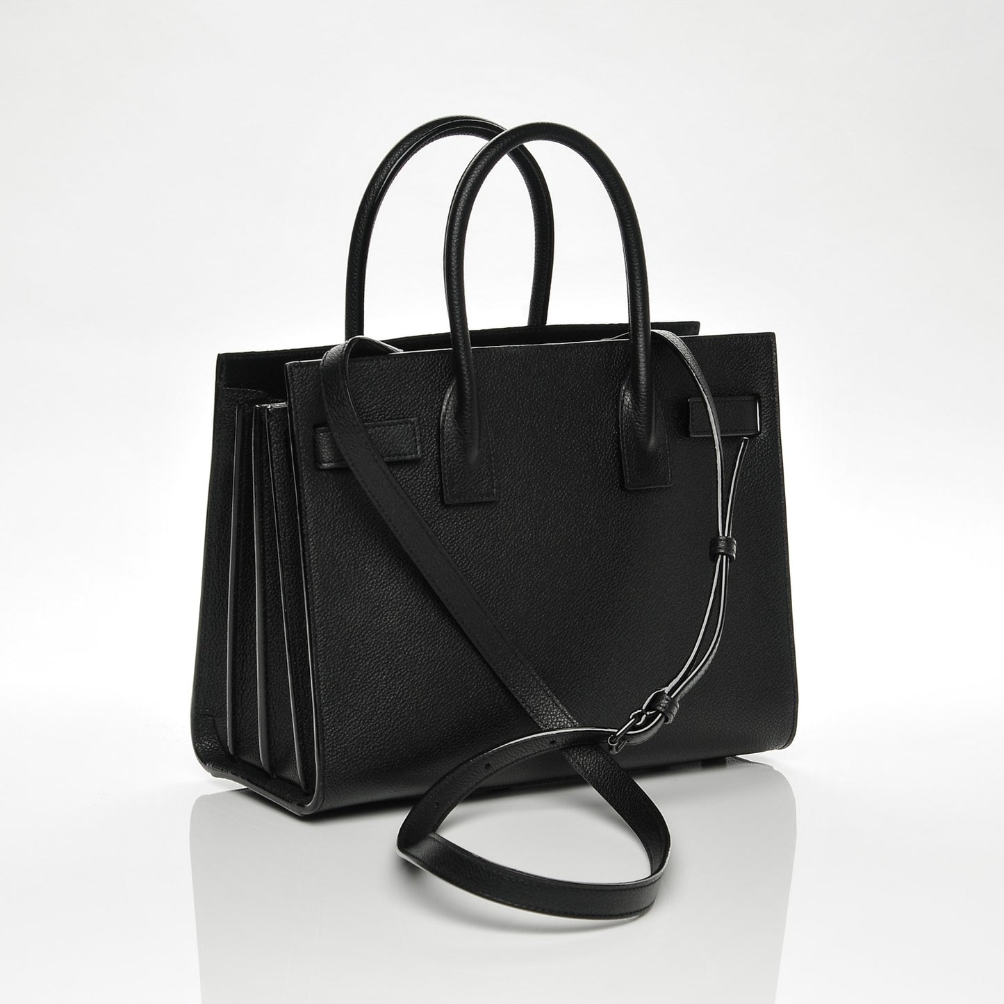 Grained Calfskin Baby Sac De Jour Black