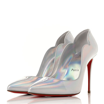 Christian Louboutin Metallic Patent Psychic Hot Chick 100 Pumps 35.5 White 3 of 8