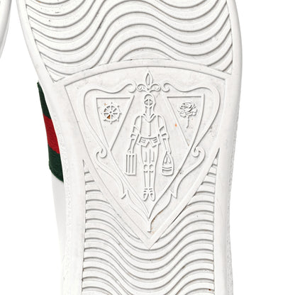 Gucci Calfskin Crocodile Web Womens Ace Sneakers 39.5 White Green 6 of 10