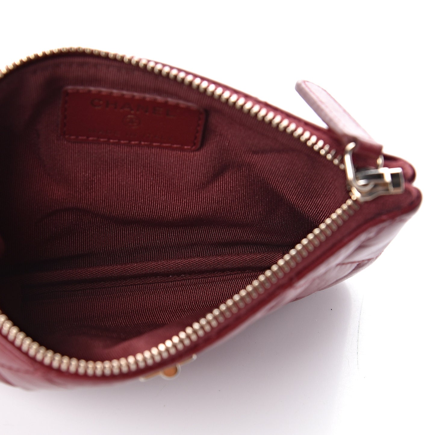 Aged Calfskin Quilted Small Reissue Cosmetic Case Burdundy