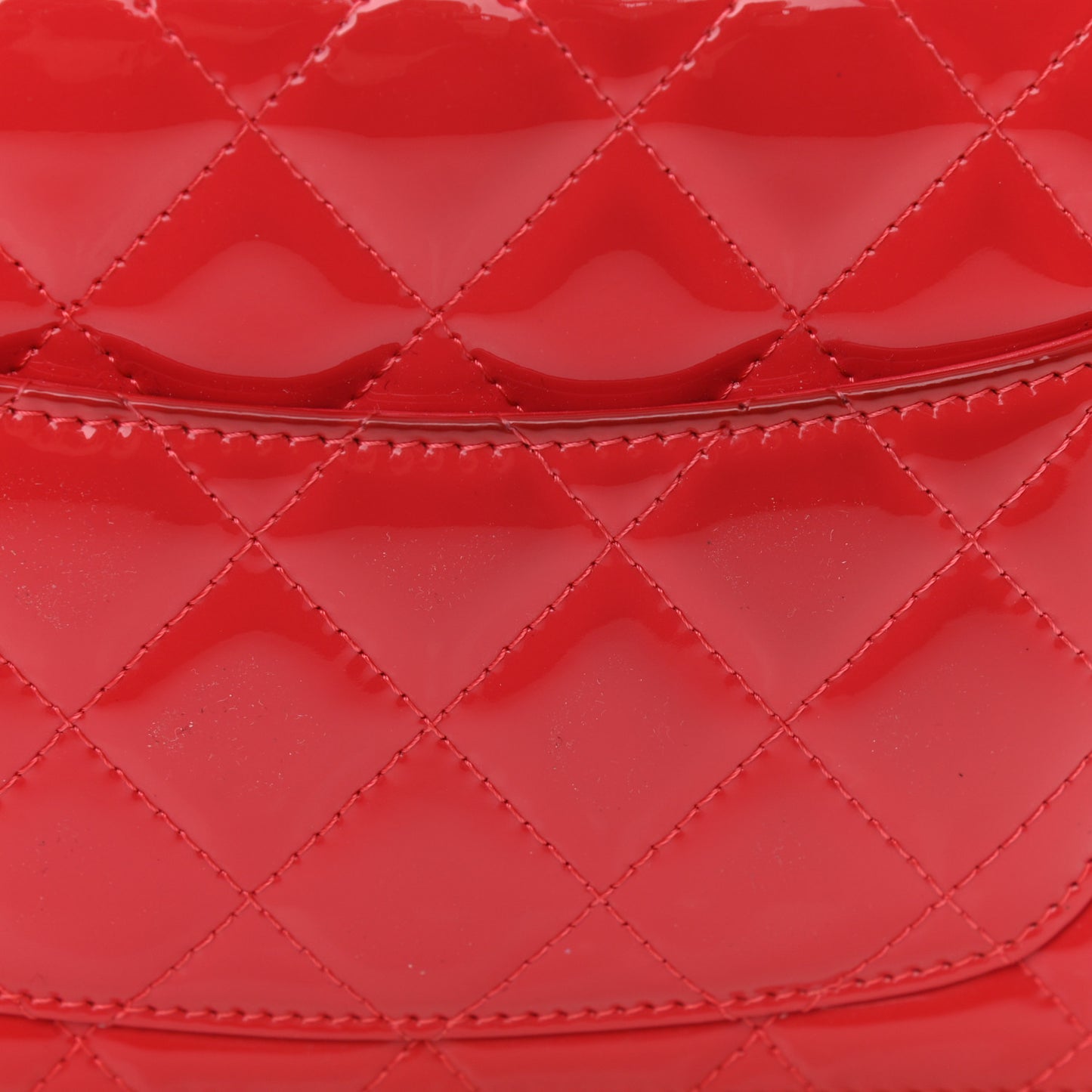 Patent Quilted Wallet On Chain WOC Red