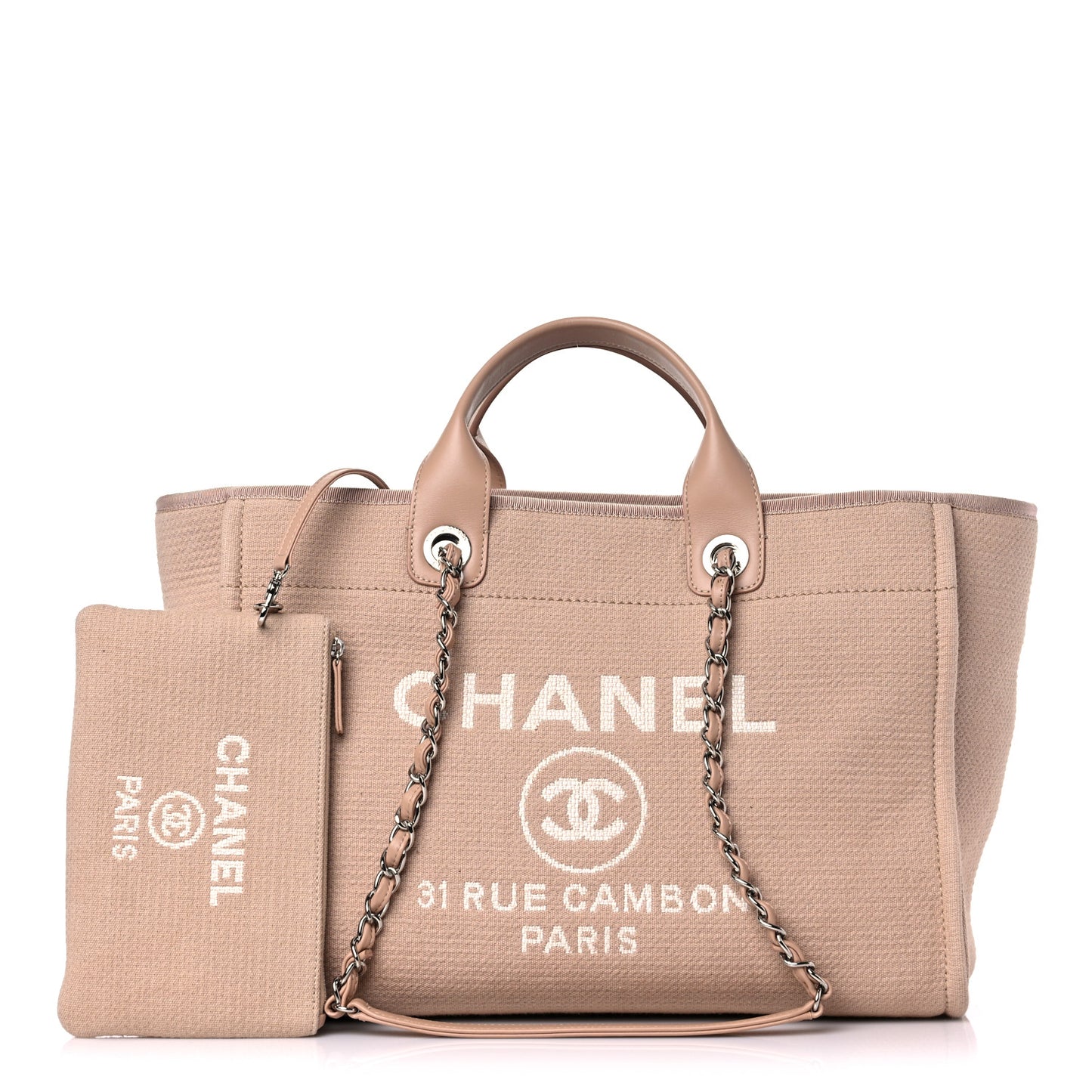 Canvas Large Deauville Tote Beige
