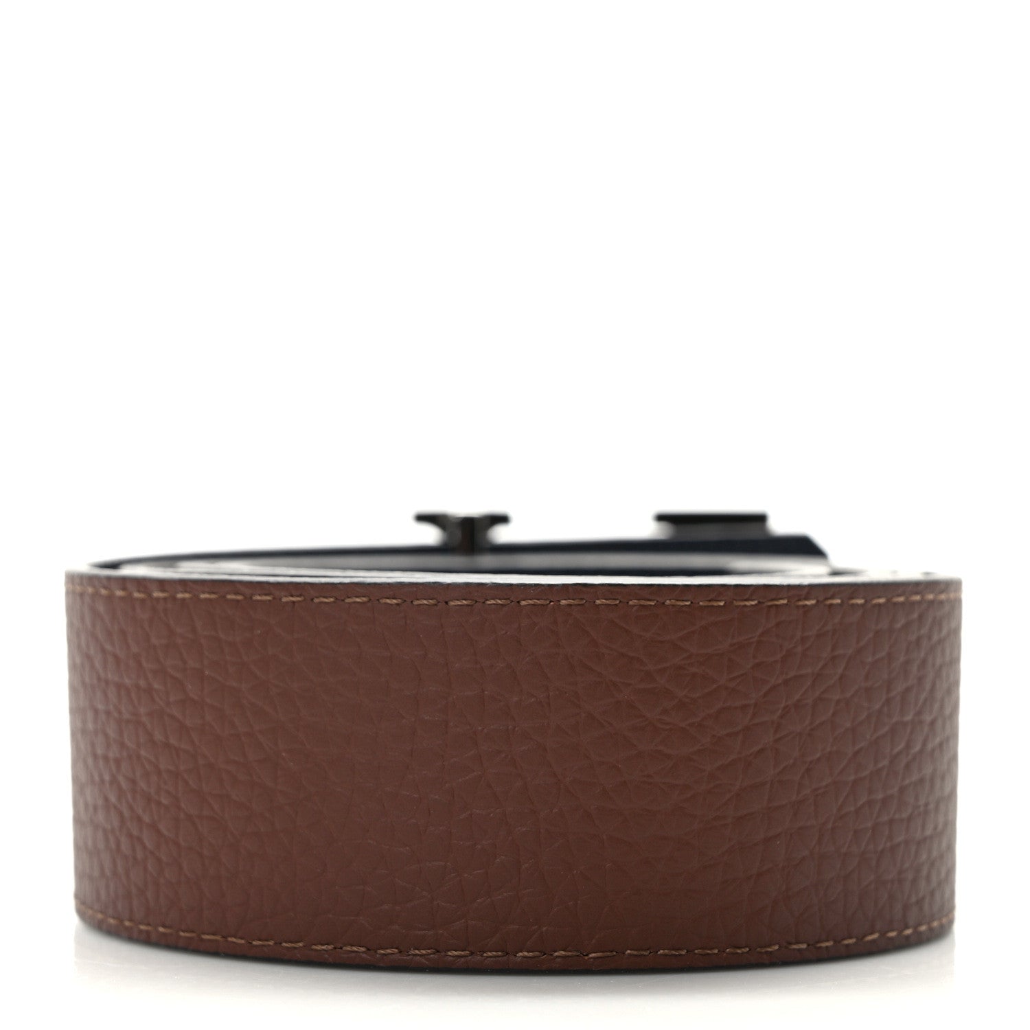 Louis Vuitton Taurillon LV Mens Tilt 40mm Reversible Belt 95 38 Navy Cognac 4 of 7
