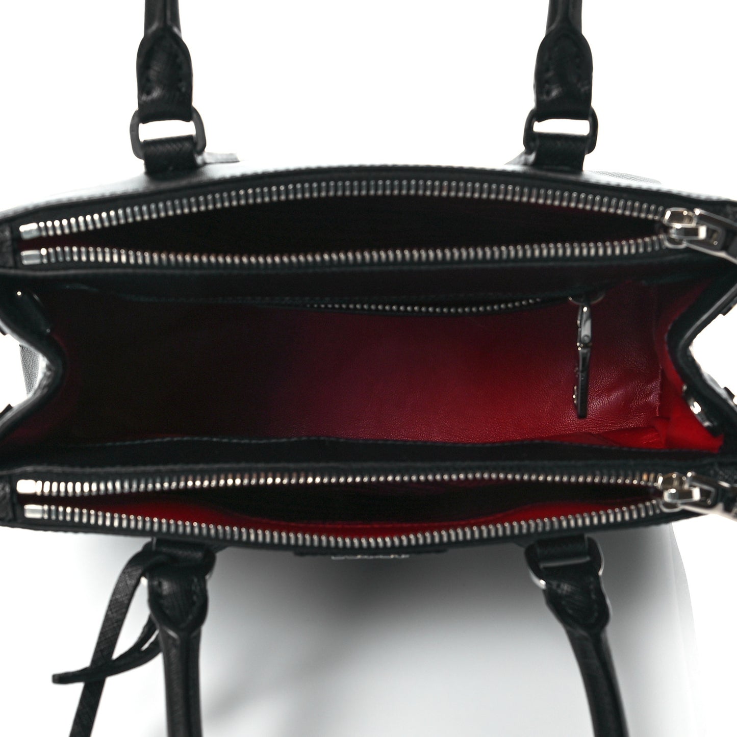 Saffiano Small Galleria Double Zip Tote Black