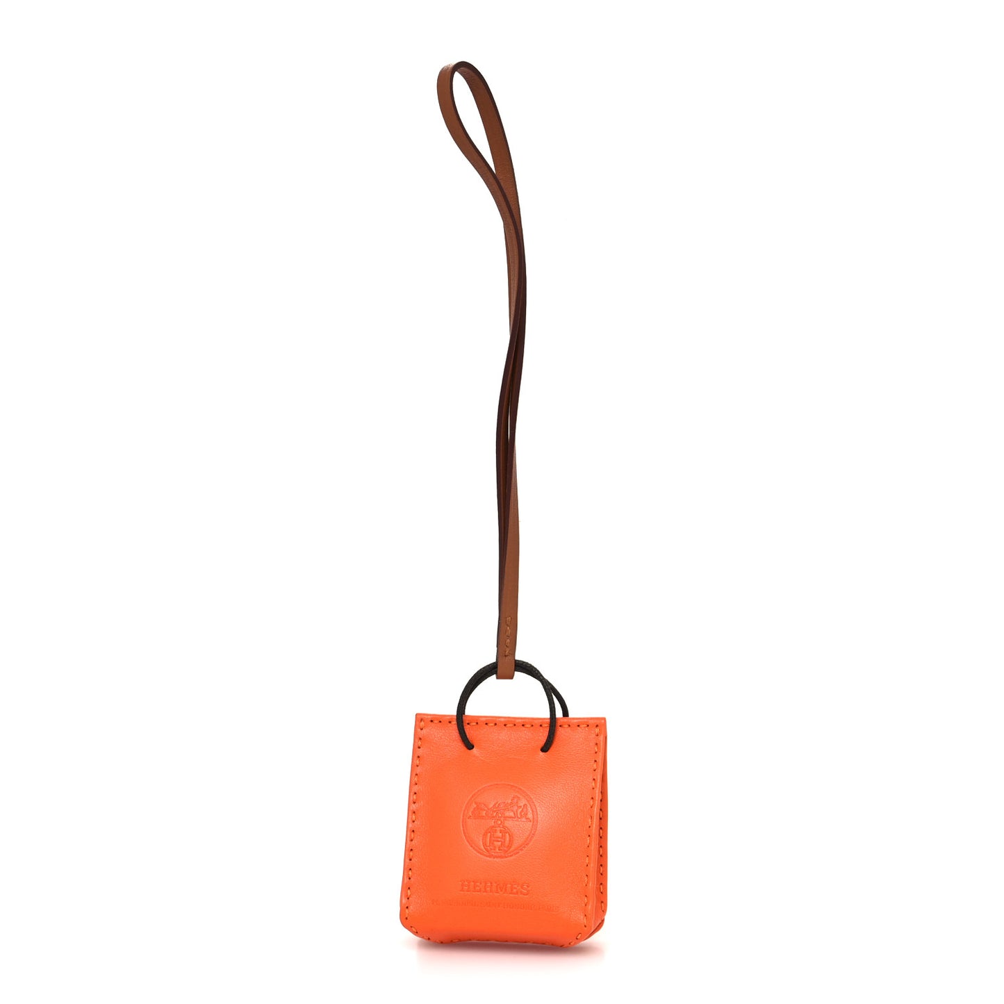 Milo Lambskin Swift Shopping Bag Charm Feu Gold