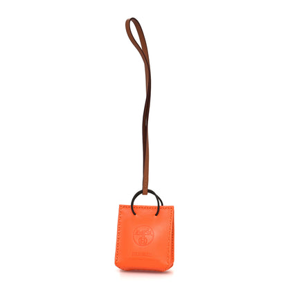 Hermes Milo Lambskin Swift Shopping Bag Charm Feu Gold 1 of 3