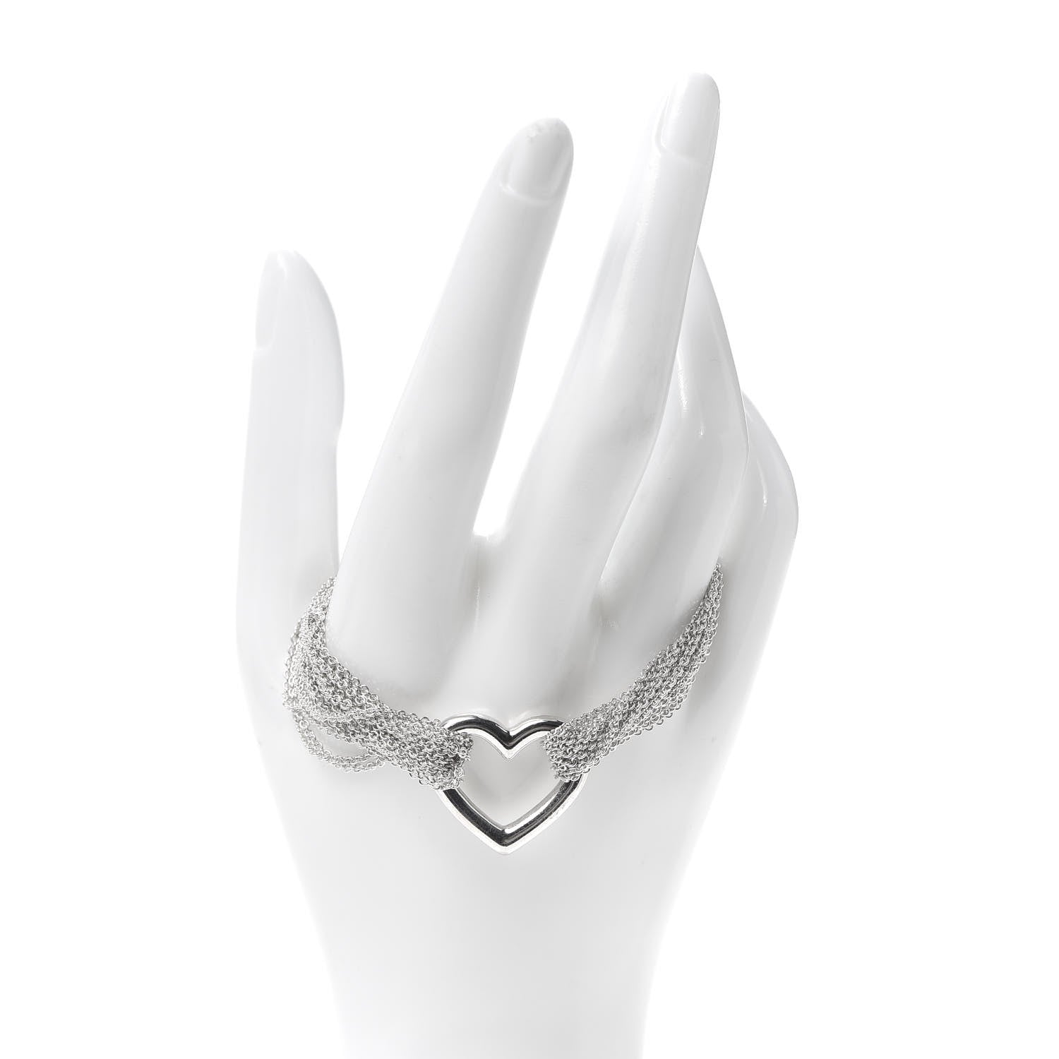 Tiffany Sterling Silver Heart Mesh Bracelet 2 of 4