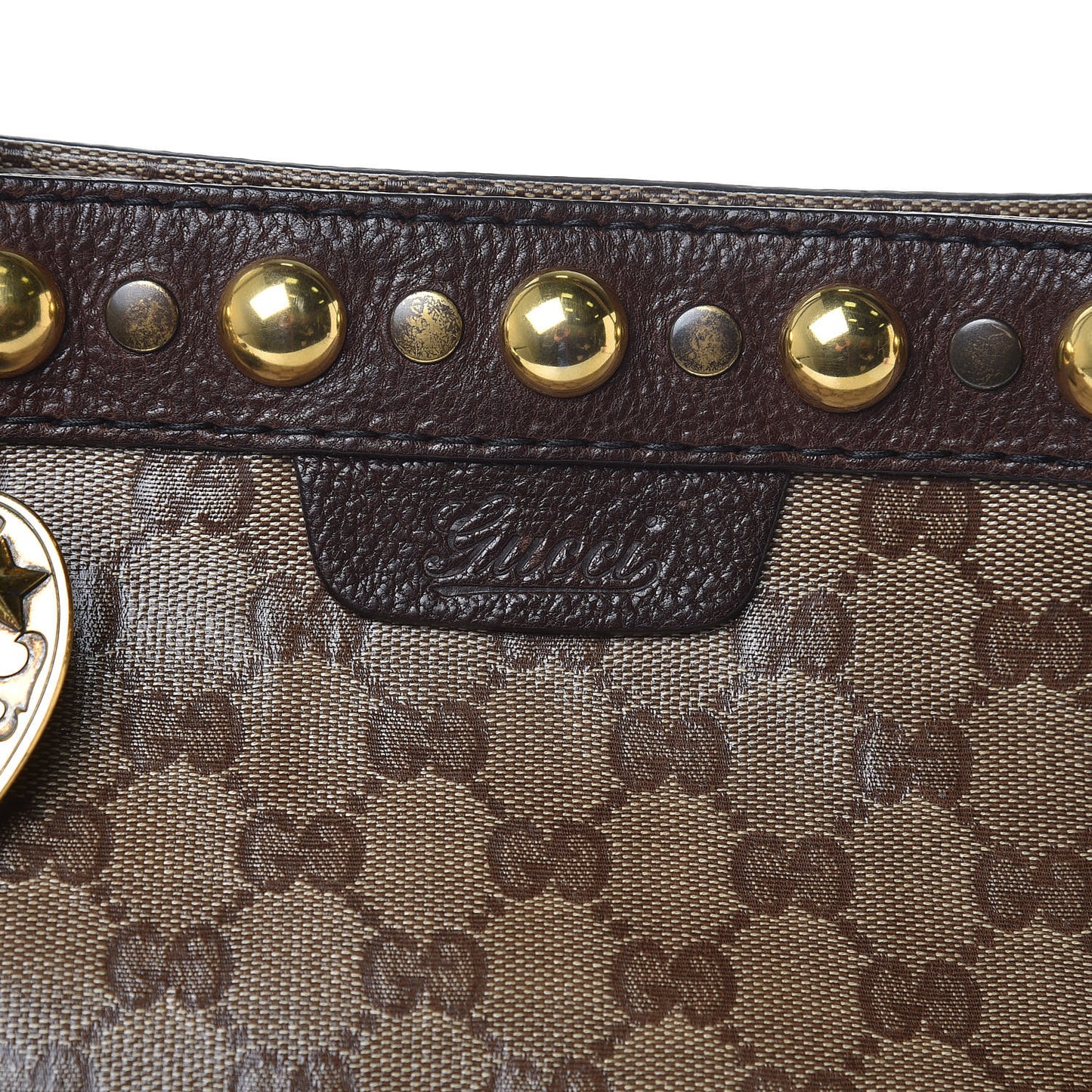 Crystal Monogram Medium Babouska Shopping Tote Dark Brown