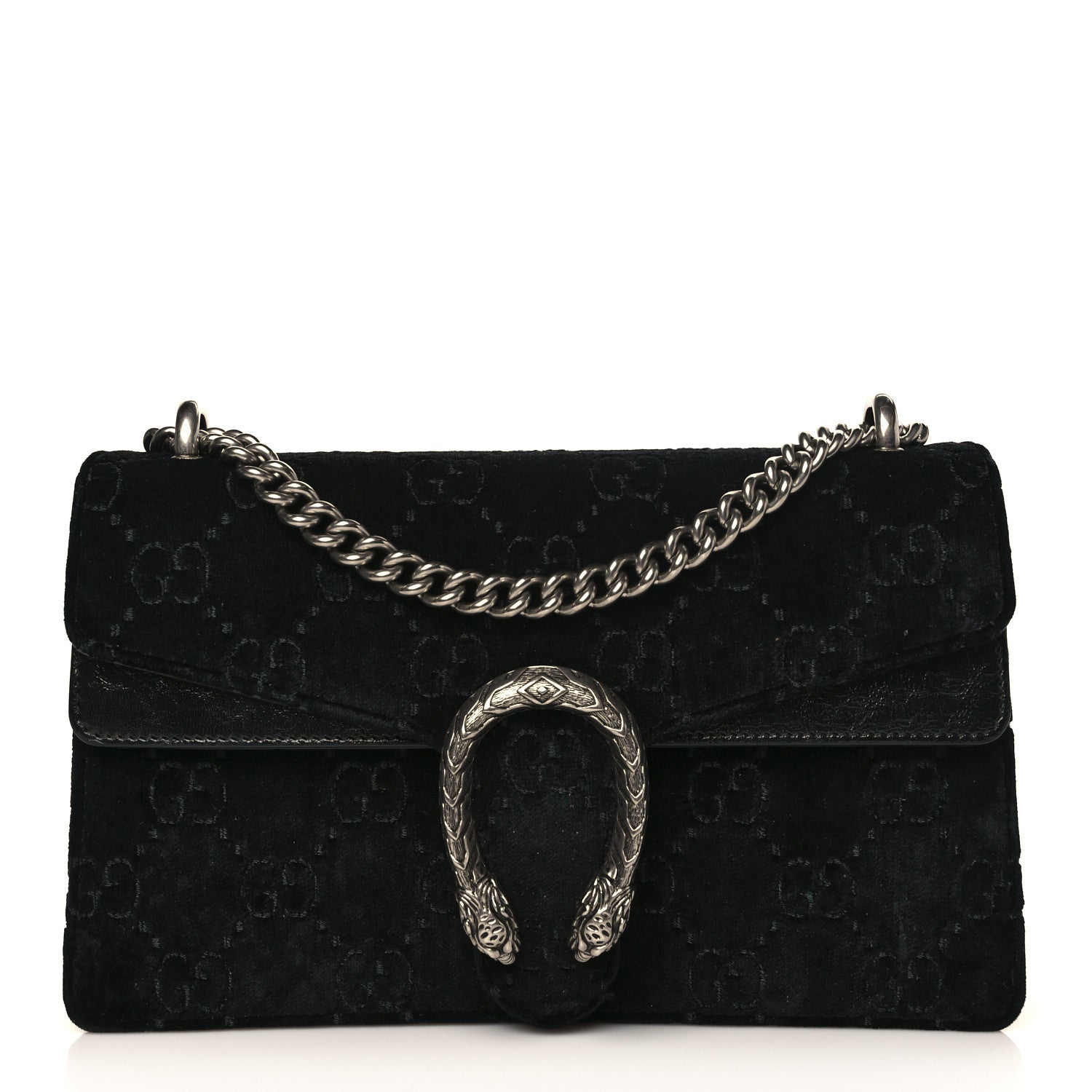 Gucci Velvet GG Monogram Small Dionysus Shoulder Bag Black 1 of 10