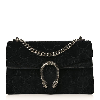 Gucci Velvet GG Monogram Small Dionysus Shoulder Bag Black 1 of 10