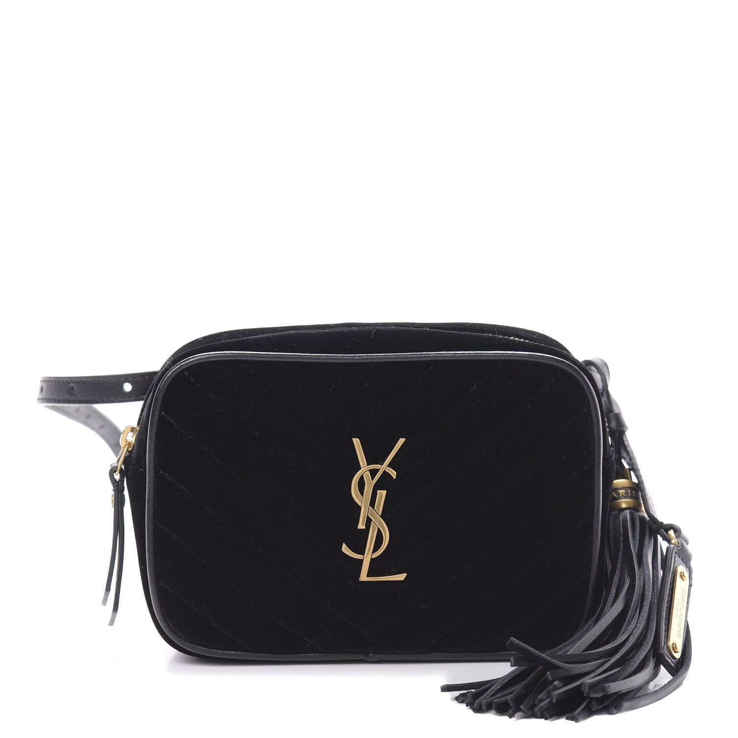 Saint Laurent Velour Matelasse Monogram Lou Belt Bag Black 1 of 10