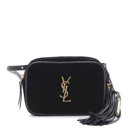 Saint Laurent Velour Matelasse Monogram Lou Belt Bag Black 1 of 10