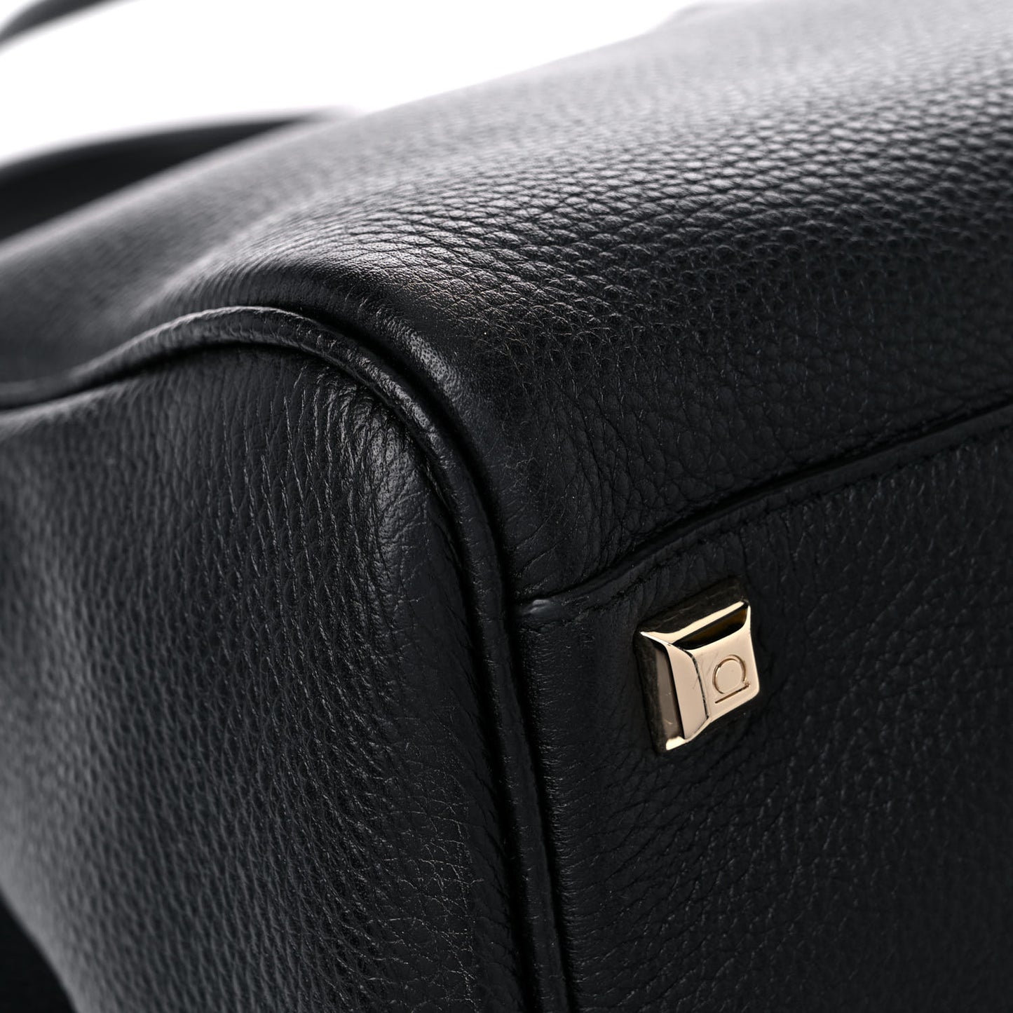 Hammered Calfskin Medium Studio Bag Black
